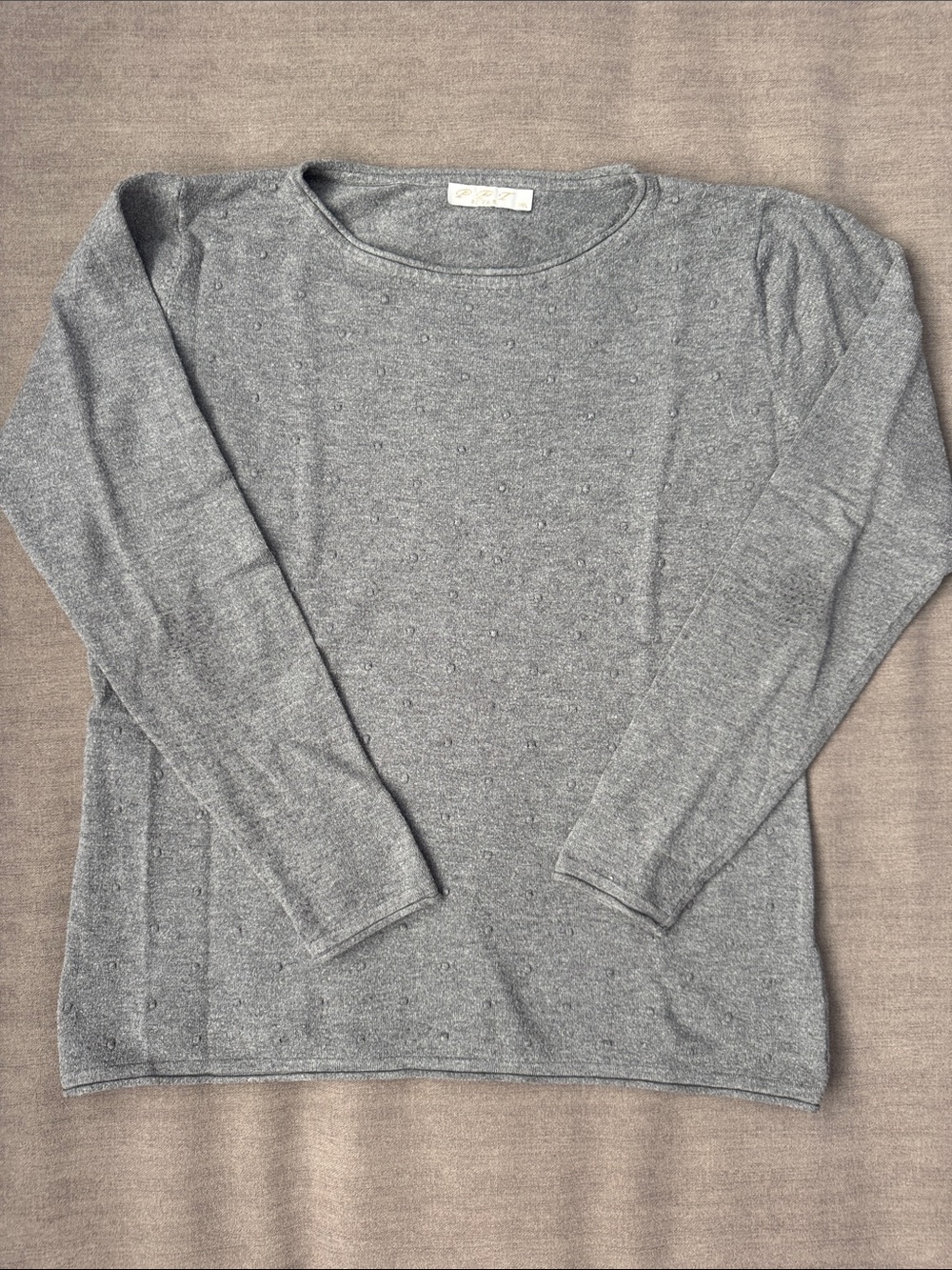 Gray Knit Crewneck Sweater - PPT Style